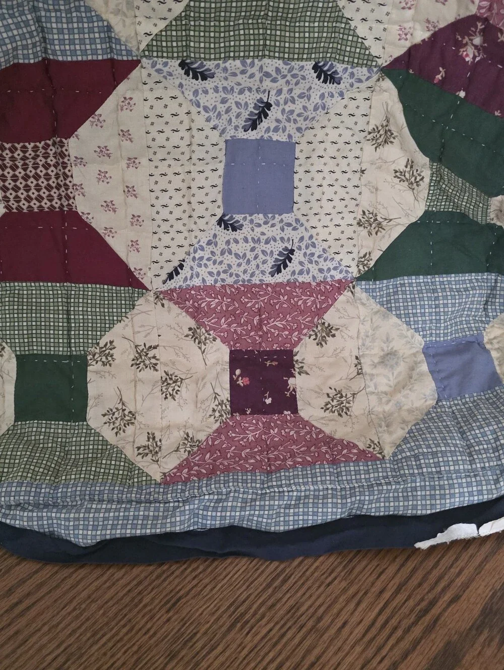 VTG Handcrafted Patchwork Blazing Star Pillow Sham 18 x 24 Americana - Buttons
